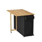 Kitchen Island Cart with 2 Door Cabinet and 3 Drawers