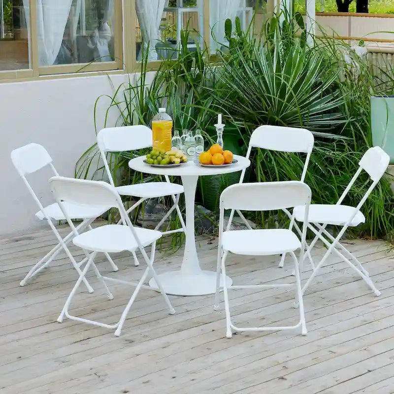 Ukuowu 10 Pack Plastic Folding Chair 350lb. Capacity for Events Office Wedding Party Picnic Kitchen Dining