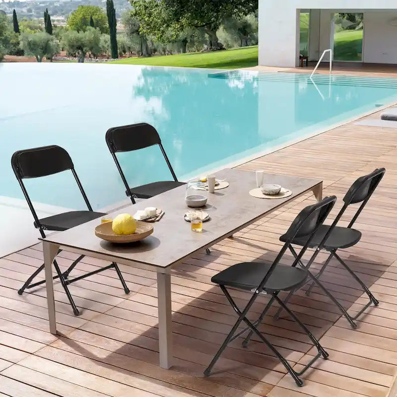 Ukuowu 10 Pack Plastic Folding Chair 350lb. Capacity for Events Office Wedding Party Picnic Kitchen Dining