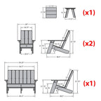 Italica Modern 4-piece Adirondack Patio Set