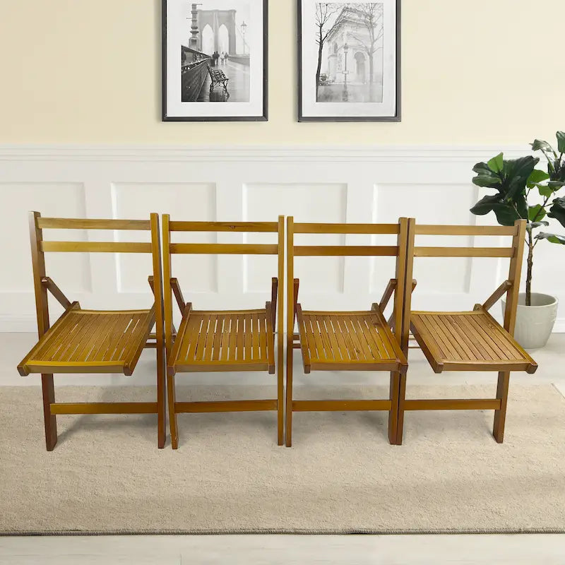 Set of 4 Foldable Wooden Special Event Chairs