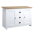 HOMCOM Kitchen Storage Sideboard with Adjustable Shelves, Dining Buffet Server Cabinet with 3 Drawers