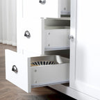 HOMCOM Kitchen Storage Sideboard with Adjustable Shelves, Dining Buffet Server Cabinet with 3 Drawers