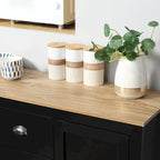 HOMCOM Kitchen Storage Sideboard with Adjustable Shelves, Dining Buffet Server Cabinet with 3 Drawers