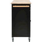 Kitchen Island Cart with Solid Wood Top