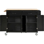 Kitchen Island Cart with Solid Wood Top
