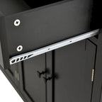 Kitchen Island Cart with Solid Wood Top