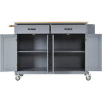 Kitchen Island Cart with Solid Wood Top