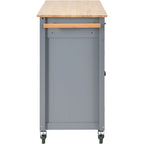 Kitchen Island Cart with Solid Wood Top