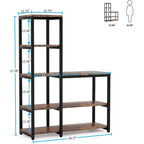 5-Tier L Shaped Kitchen Bakers Rack with Storage Shelf