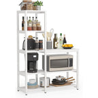 5-Tier L Shaped Kitchen Bakers Rack with Storage Shelf