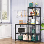 5-Tier L Shaped Kitchen Bakers Rack with Storage Shelf