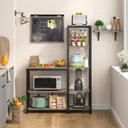 5-Tier L Shaped Kitchen Bakers Rack with Storage Shelf