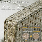 HOOOWOOO 5-piece Rattan Wicker High Back Patio Conversation Furniture Set