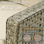 HOOOWOOO 5-piece Rattan Wicker High Back Patio Conversation Furniture Set
