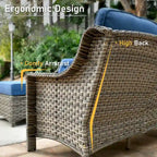 HOOOWOOO 5-piece Rattan Wicker High Back Patio Conversation Furniture Set