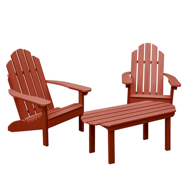 Highwood Classic Adirondack Chair Set with Coffee Table
