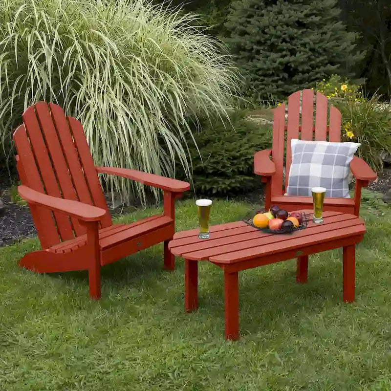 Highwood Classic Adirondack Chair Set with Coffee Table