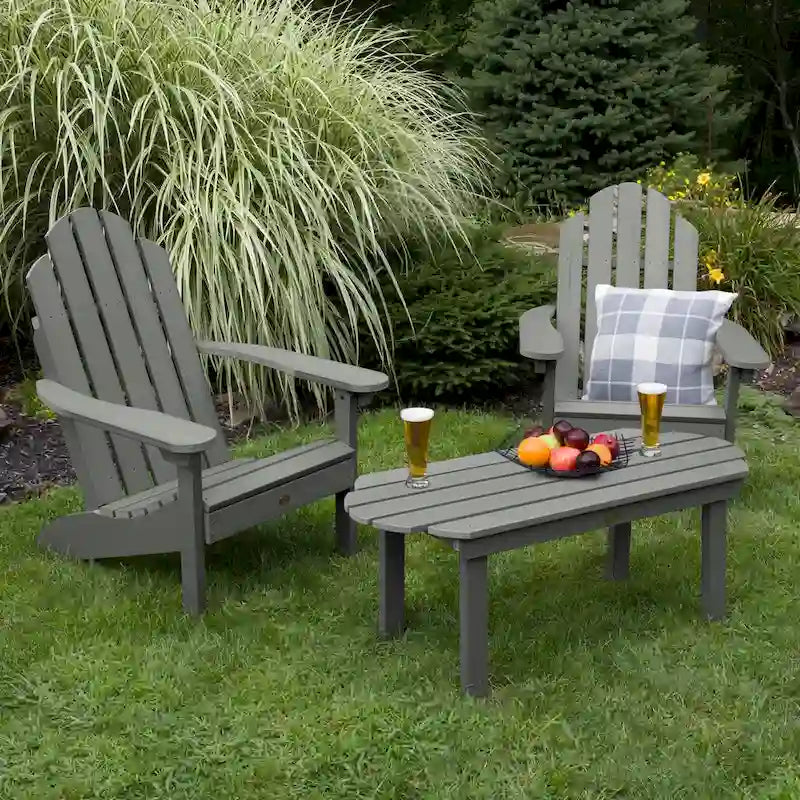 Highwood Classic Adirondack Chair Set with Coffee Table