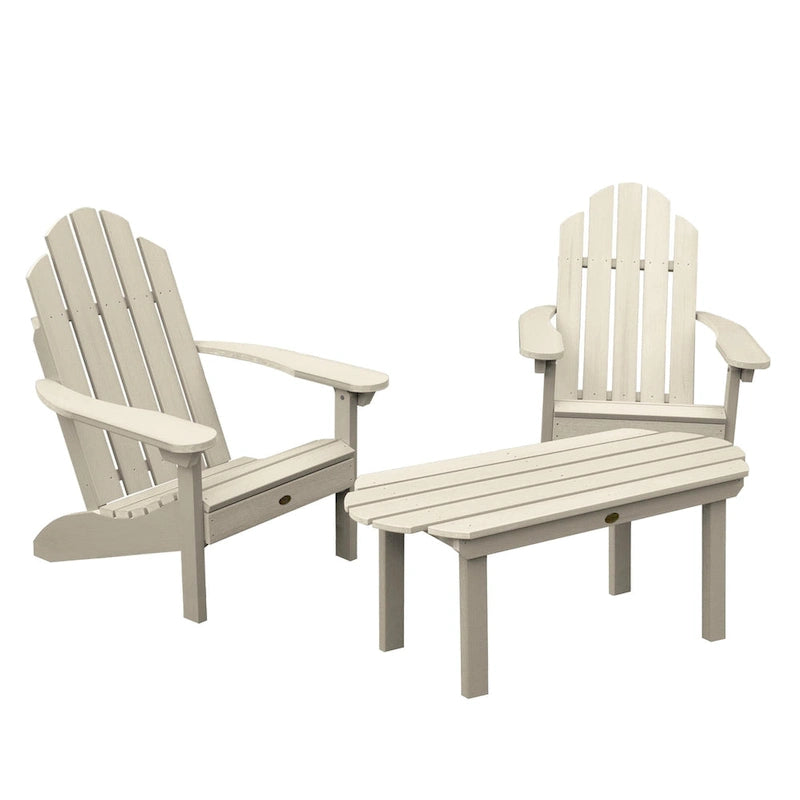Highwood Classic Adirondack Chair Set with Coffee Table