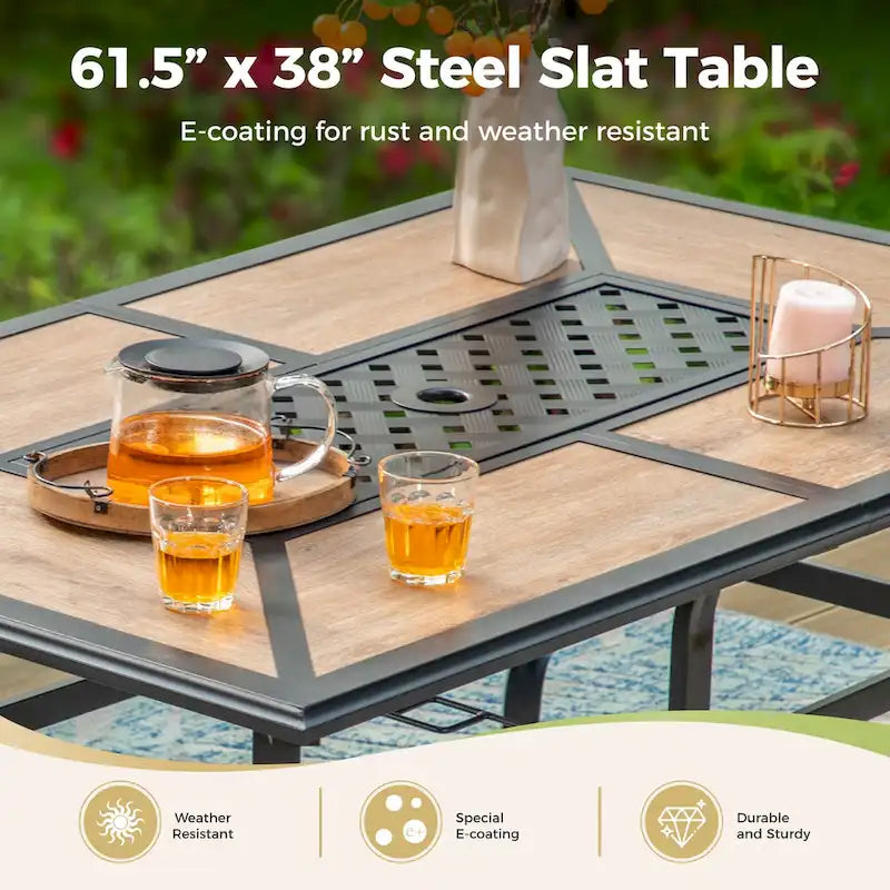 MAISON ARTS Spring Motion 7-piece Patio Dining Set