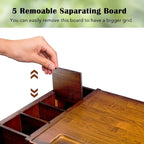 Wood Computer Monitor Stand Desktop Organizer with Drawer