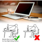 Wood Computer Monitor Stand Desktop Organizer with Drawer