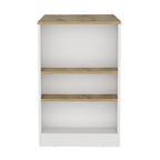 TUHOME Portree Kitchen Island with 3 Side Shelves
