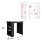 TUHOME Portree Kitchen Island with 3 Side Shelves