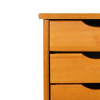 Adeptus Original Roll Cart, Solid Wood, 6 Drawer Roll Cart, Med Pine