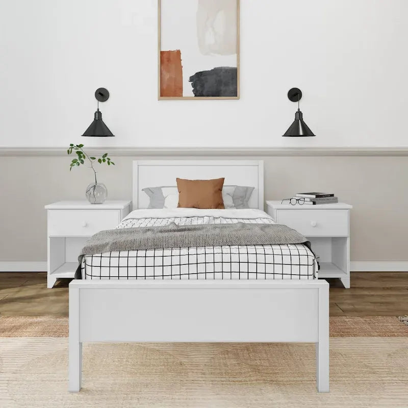 Twin-Size Bed with Panel Headboard