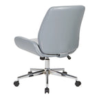 Office Chair with Faux Leather and Chrome Finish Base