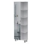 FM Furniture Los Angeles Mirror Linen Cabinet with 5 Open Shelves