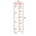 FM Furniture Los Angeles Mirror Linen Cabinet with 5 Open Shelves