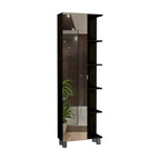 FM Furniture Los Angeles Mirror Linen Cabinet with 5 Open Shelves