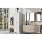 Storage Cabinet with Two Doors for Bathroom Office Adjustable Shelf MDF Board