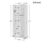 Storage Cabinet with Two Doors for Bathroom Office Adjustable Shelf MDF Board