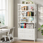 2 Drawer Black File Cabinet with Storage Shelves
