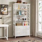 2 Drawer Black File Cabinet with Storage Shelves