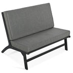 GO 4-Piece V-shaped Seats set, Acacia Solid Wood Outdoor Sofa, Garden Furniture, Outdoor seating, Black And Gray