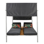 U_STYLE Outdoor Patio Sunbed Daybed with Cushions, Adjustable Seats