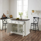 Crosley Clifton Kitchen Island W/Camille Stools - 50d x 47.75w x 36.25h