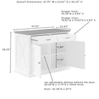 Crosley Clifton Kitchen Island W/Camille Stools - 50d x 47.75w x 36.25h
