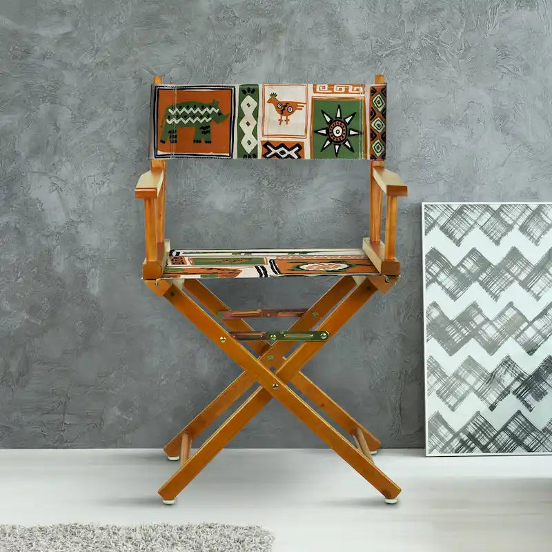 18 Director's Chair Honey Oak Frame-Congo BongoNatural - 21.75W x 17D x 33.75H