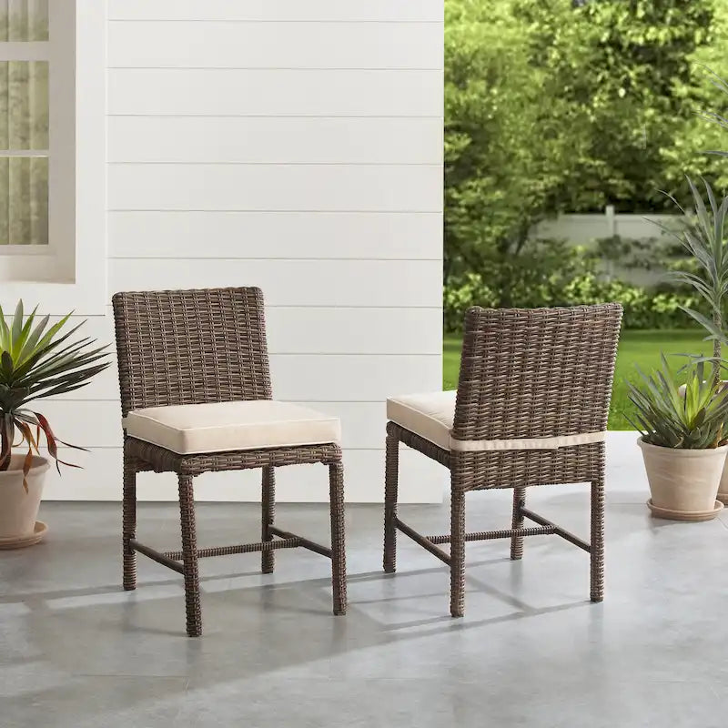 Crosley Bradenton 2Pc Outdoor Wicker Dining Chair Set