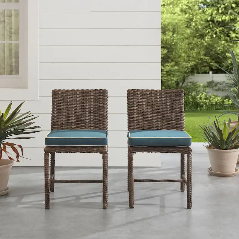 Crosley Bradenton 2Pc Outdoor Wicker Dining Chair Set
