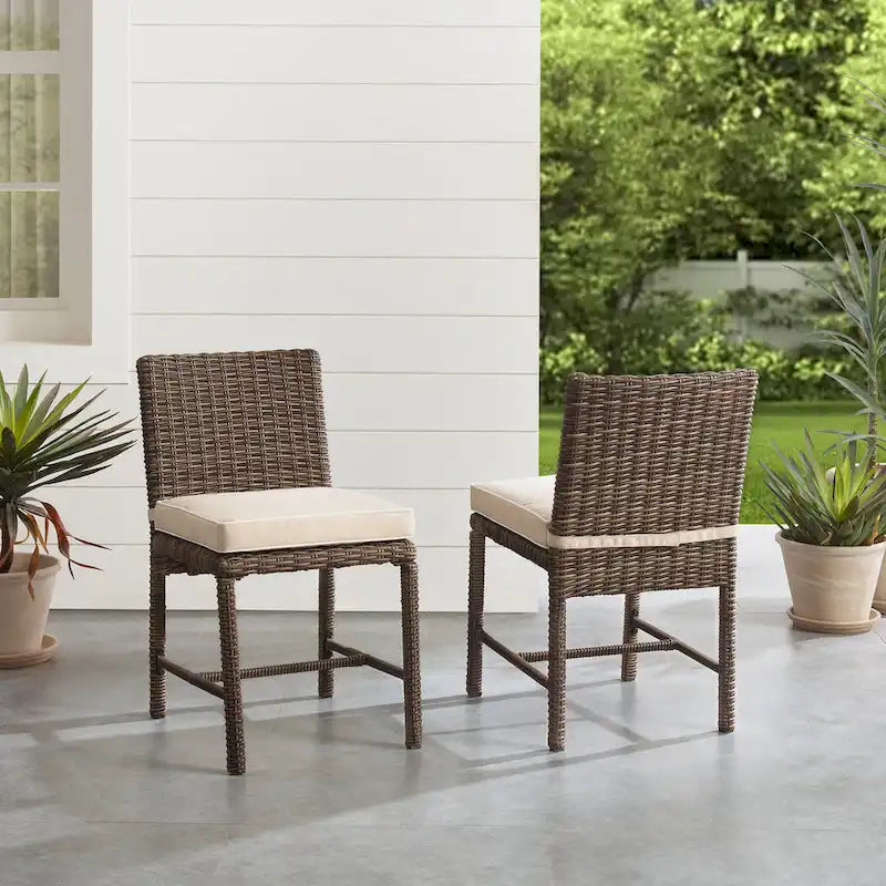 Crosley Bradenton 2Pc Outdoor Wicker Dining Chair Set