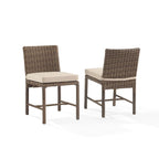 Crosley Bradenton 2Pc Outdoor Wicker Dining Chair Set