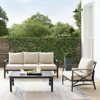 Crosley Kaplan 3Pc Outdoor Sofa Set - 119 W x 68.5 D x 32 H