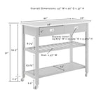 Crosley Chloe Stainless Steel Top Kitchen Island/Cart - 37H x 42W x 20D